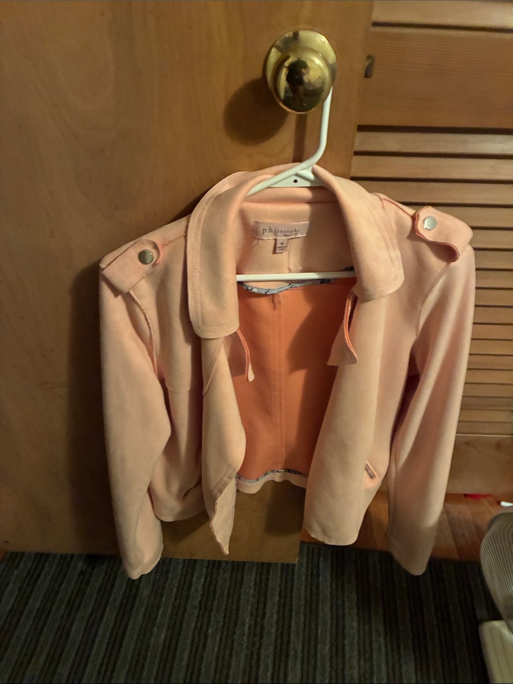 Philosophy Blush Pink Bomber Jacket with Epaulets